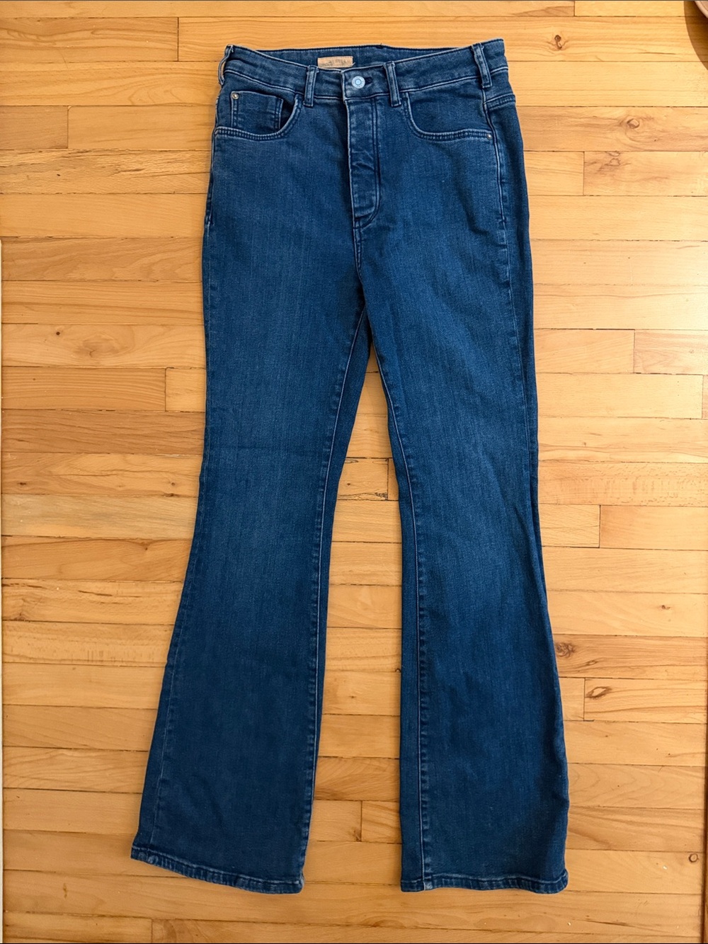 Pilcro Dark Blue Flare Jeans - Women